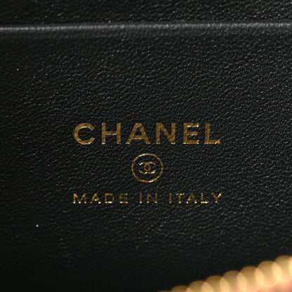 Chanel Lambskin Quilted Top Handle Slim Vanity With Chain Burgundy 6 of 11