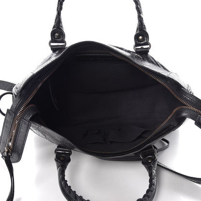 Balenciaga Agneau Classic Hardware S City Logo Strap Black White 5 of 7