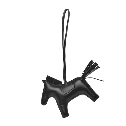 Hermes Milo Lambskin Grigri Rodeo Horse Bag Charm MM So Black 1 of 3