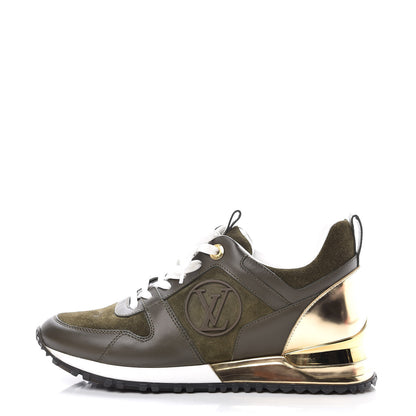Louis Vuitton Calfskin Suede Run Away Sneakers 36.5 Kaki 1 of 7
