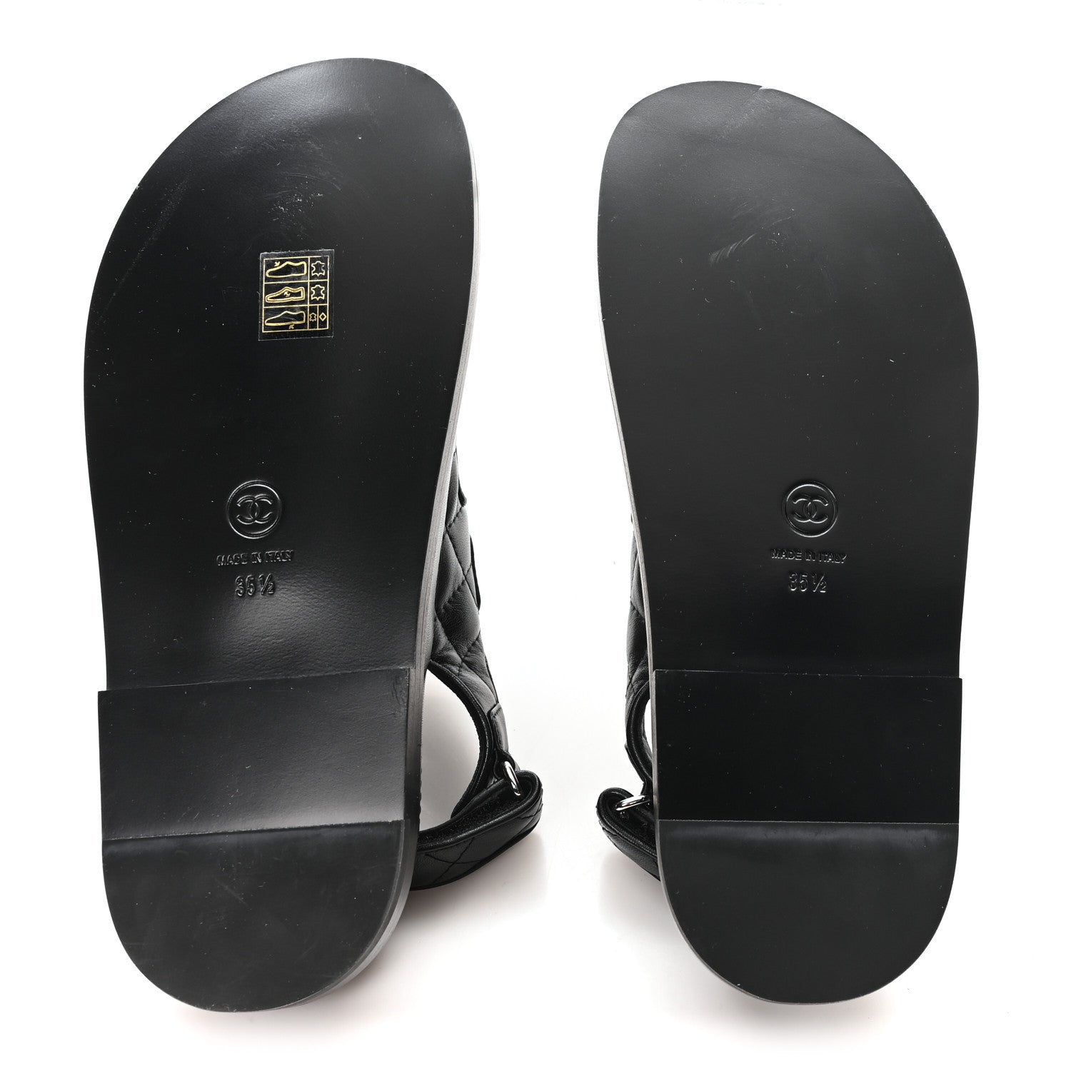 Chanel Lambskin Quilted Velcro Dad Sandals 35.5 So Black 6 of 9