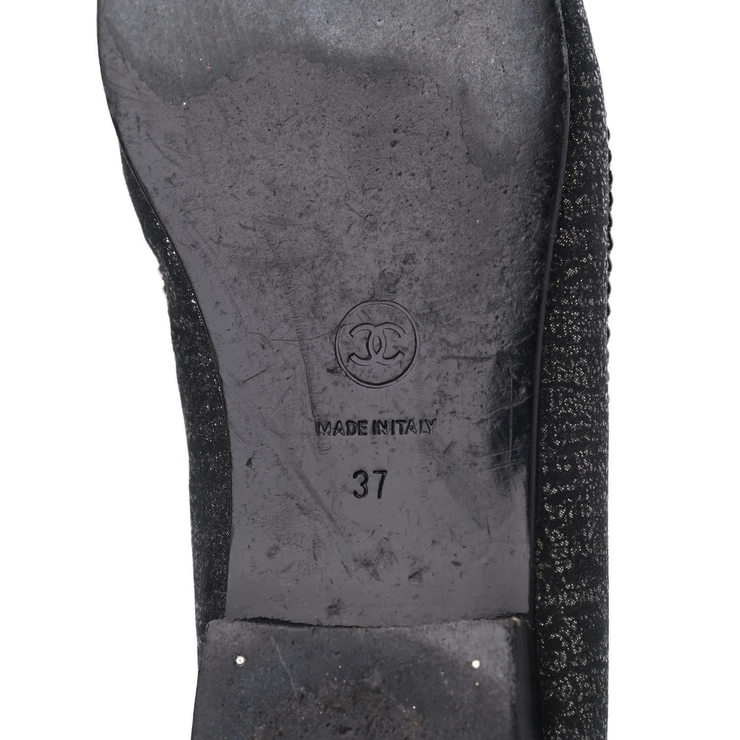 Chanel Tweed Patent Cap Toe Ballerina Flats 37 Black 7 of 23