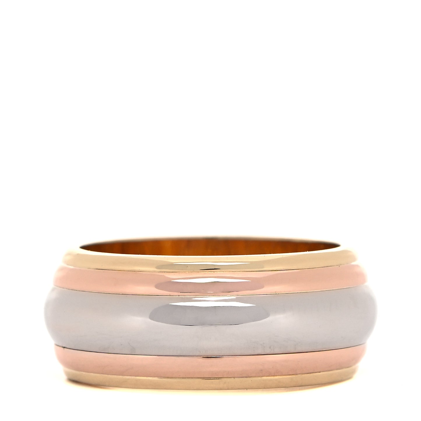 18K Pink Yellow White Gold Trinity Saturn Band Ring 54 7