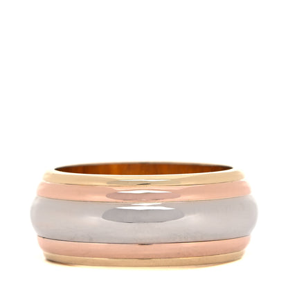 Cartier 18K Pink Yellow White Gold Trinity Saturn Band Ring 54 7 1 of 5