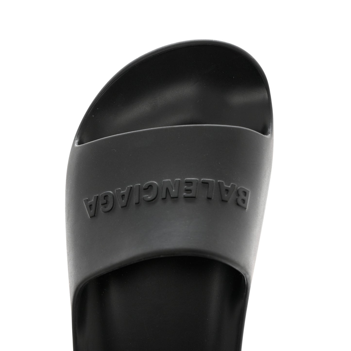 Rubber Chunky Platform Slide Sandals 38 Black