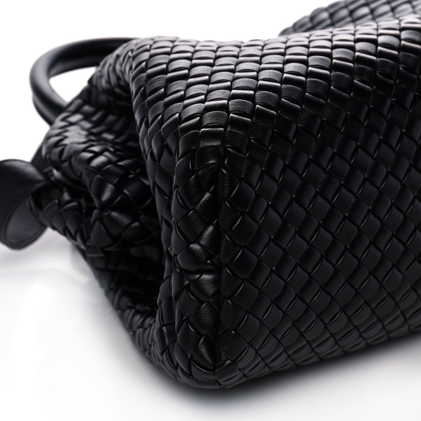 Nappa Intrecciato Medium Padded The Handle Tote Black