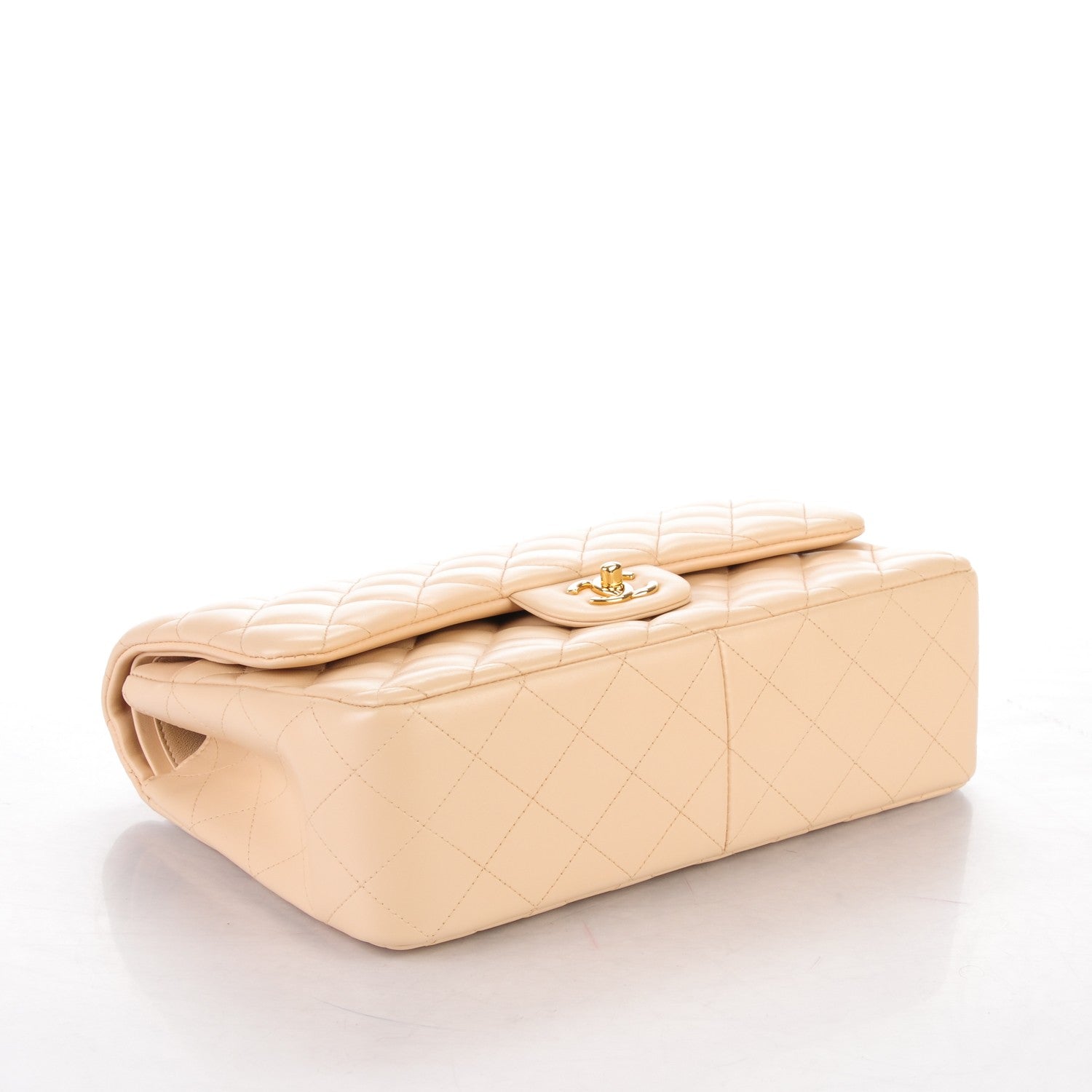 Chanel Lambskin Quilted Jumbo Double Flap Beige 4 of 7