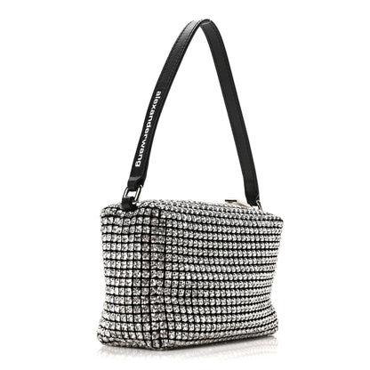 Alexander Wang Mesh Crystal Rhinestone Mini Heiress Pouch Silver 3 of 11