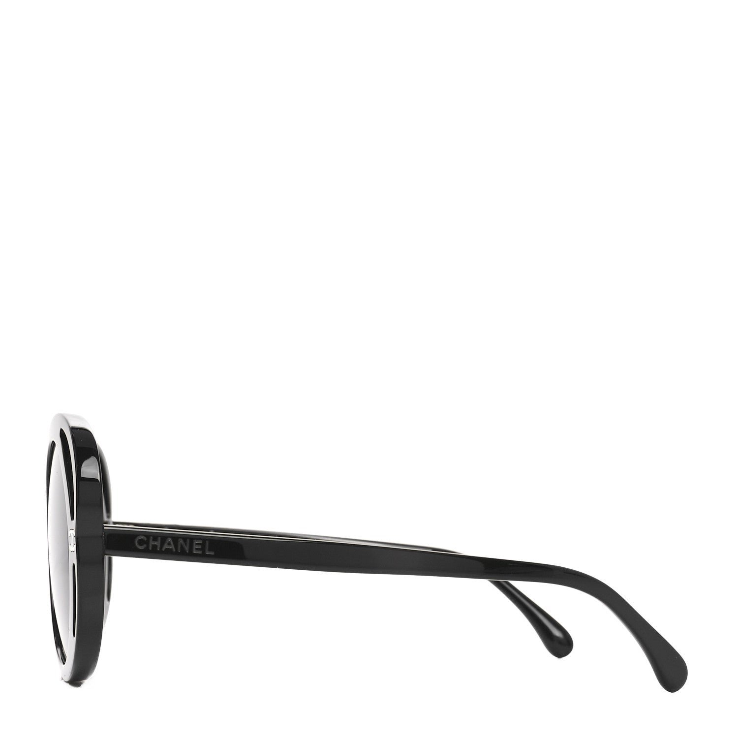 Chanel Acetate Round Sunglasses 71572A Black 3 of 7