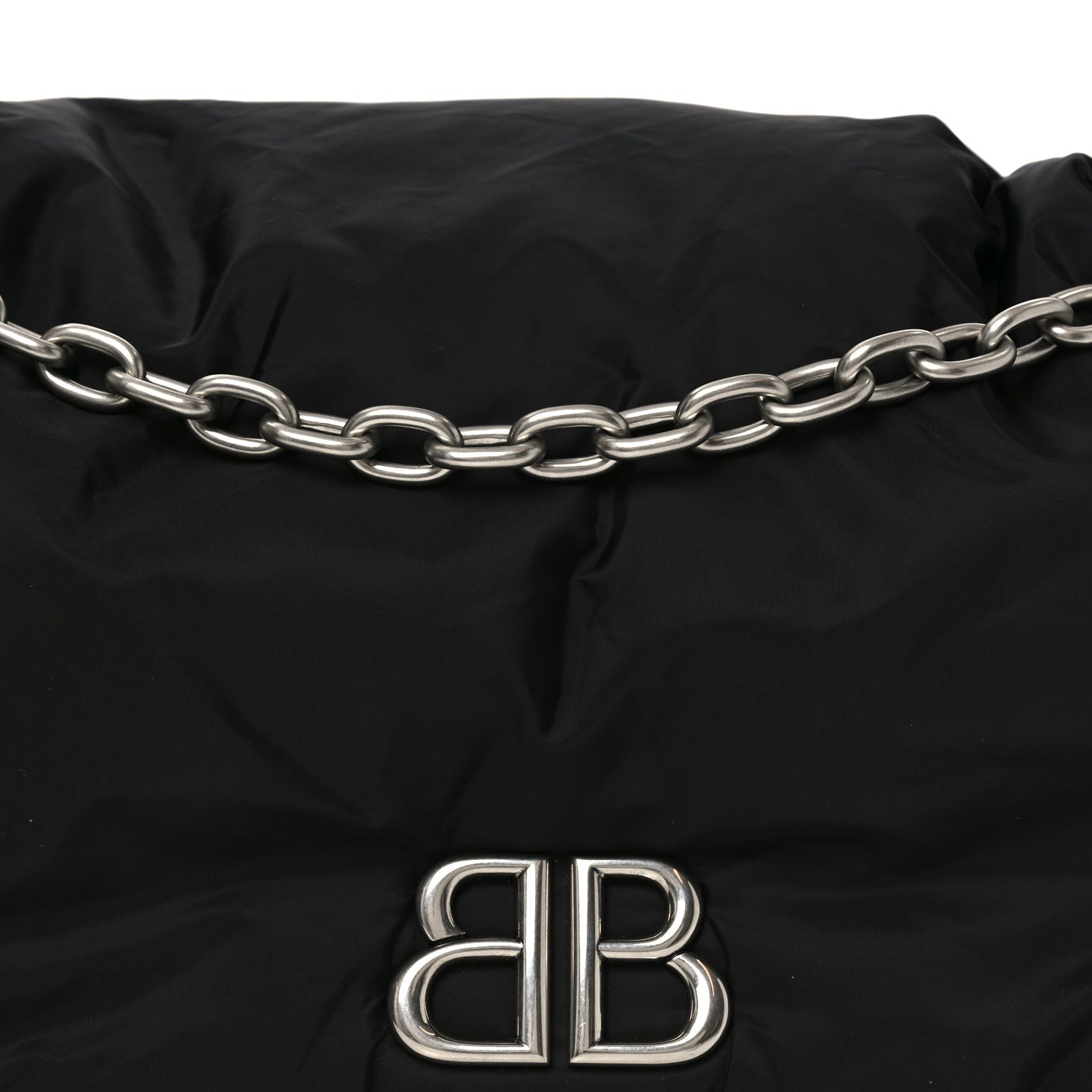 Balenciaga Nylon Large Monaco Chain Shoulder Bag Black 7 of 9