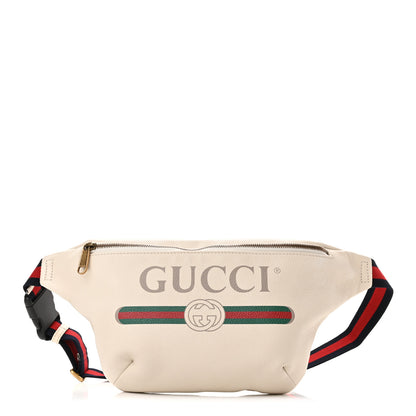 Gucci Grained Calfskin Logo Belt Bag White 1 of 10