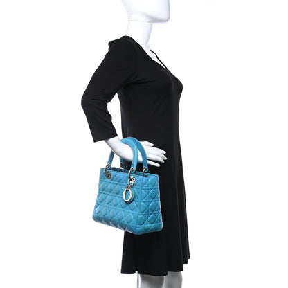 Christian Dior Lambskin Cannage Medium Lady Dior Turquoise 2 of 20
