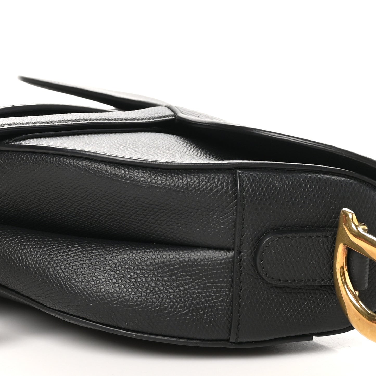 Grained Calfskin Saddle Bag Black