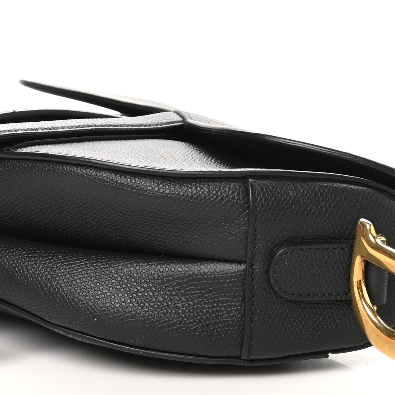 Christian Dior Grained Calfskin Saddle Bag Black 10 of 10