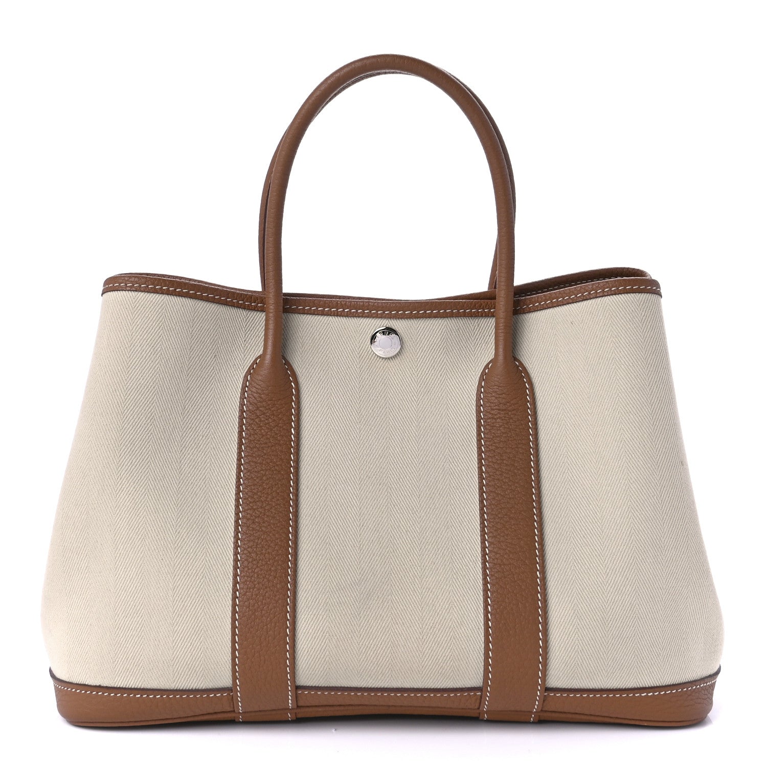Hermes Grand Chevron Weave Negonda Garden Party 30 TPM Tote Craie Gold 1 of 11