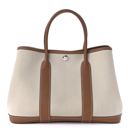 Hermes Grand Chevron Weave Negonda Garden Party 30 TPM Tote Craie Gold 1 of 11