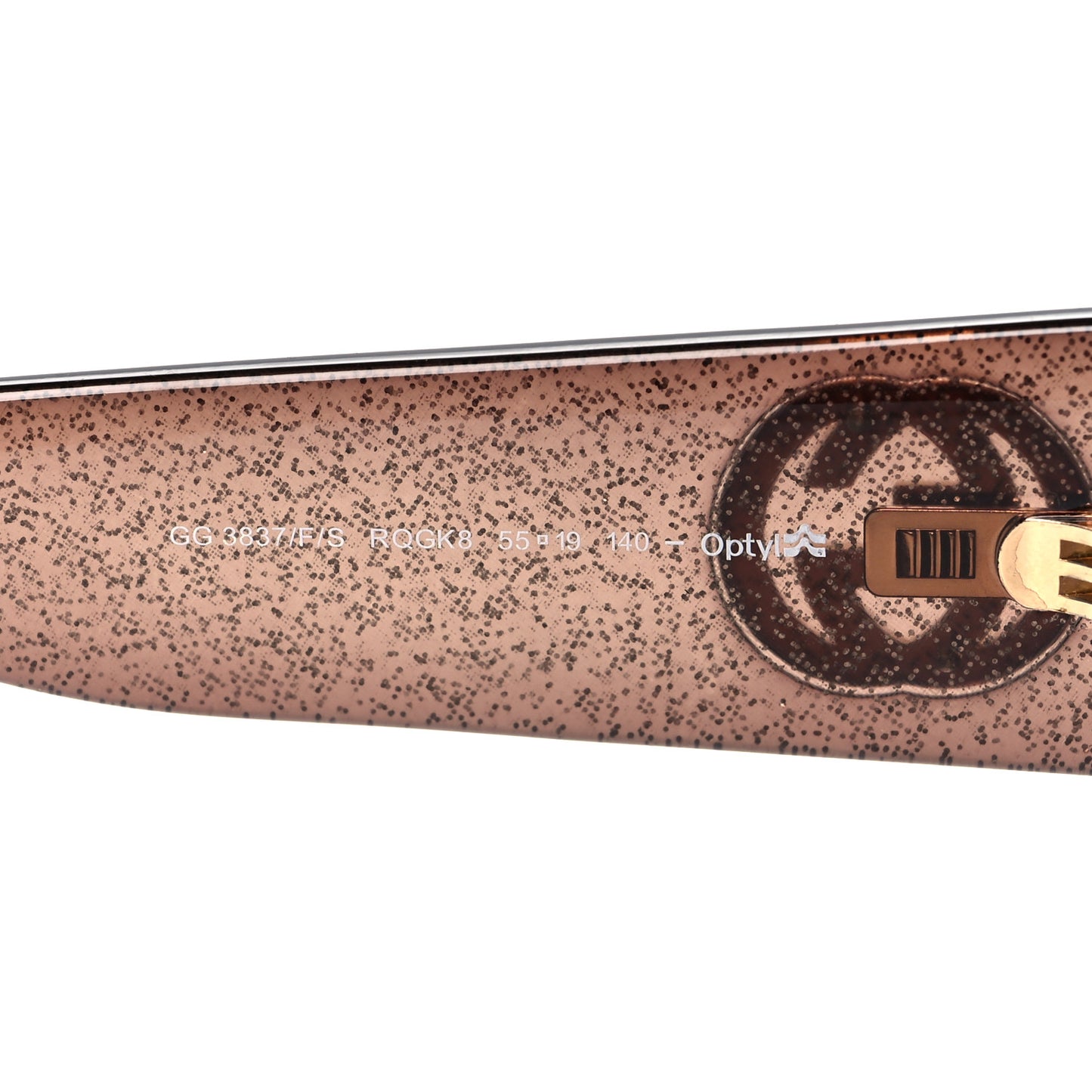 Acetate Glitter Optyl Square Sunglasses GG3837/F/S Brown Pink
