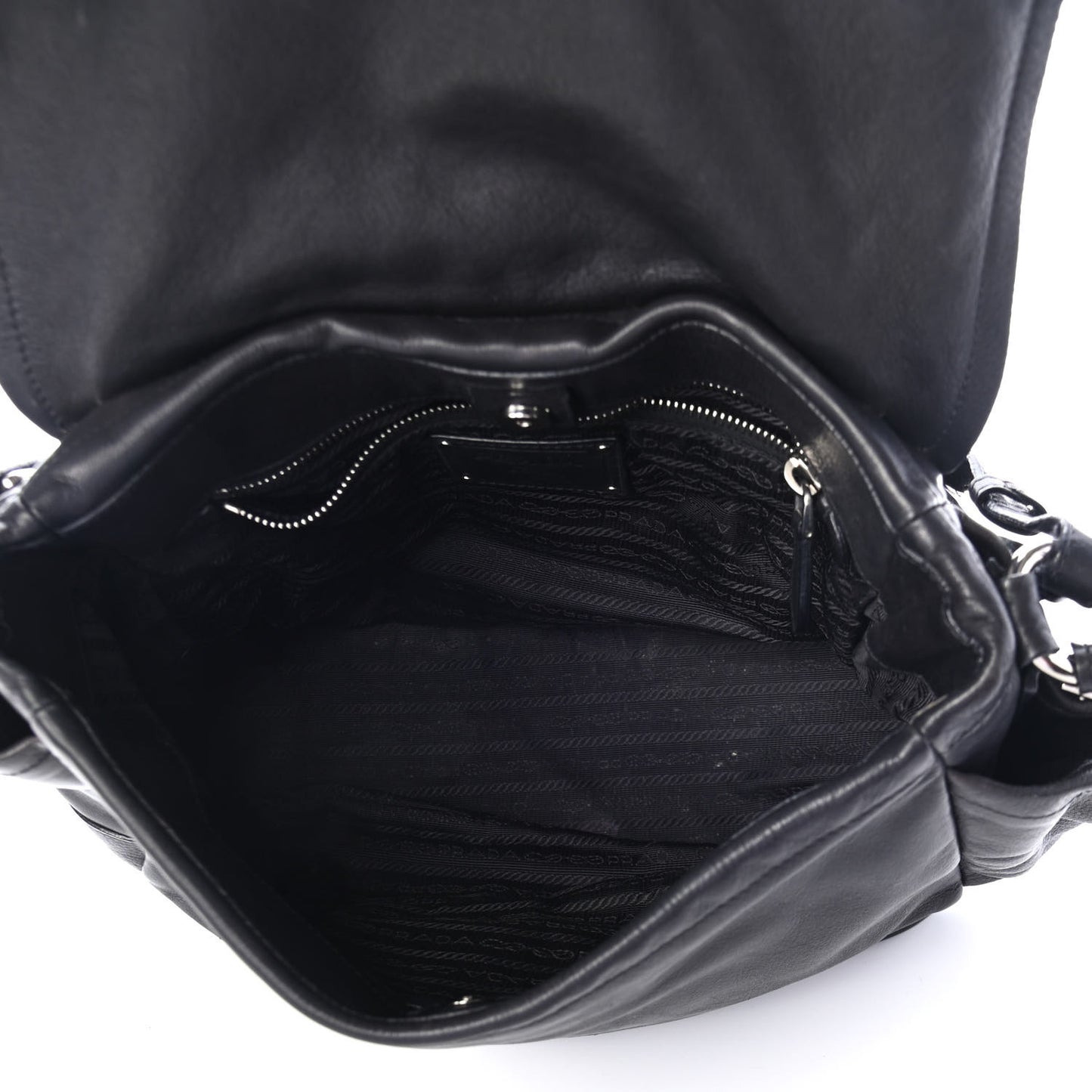 Soft Calf Flap Shoulder Bag Black