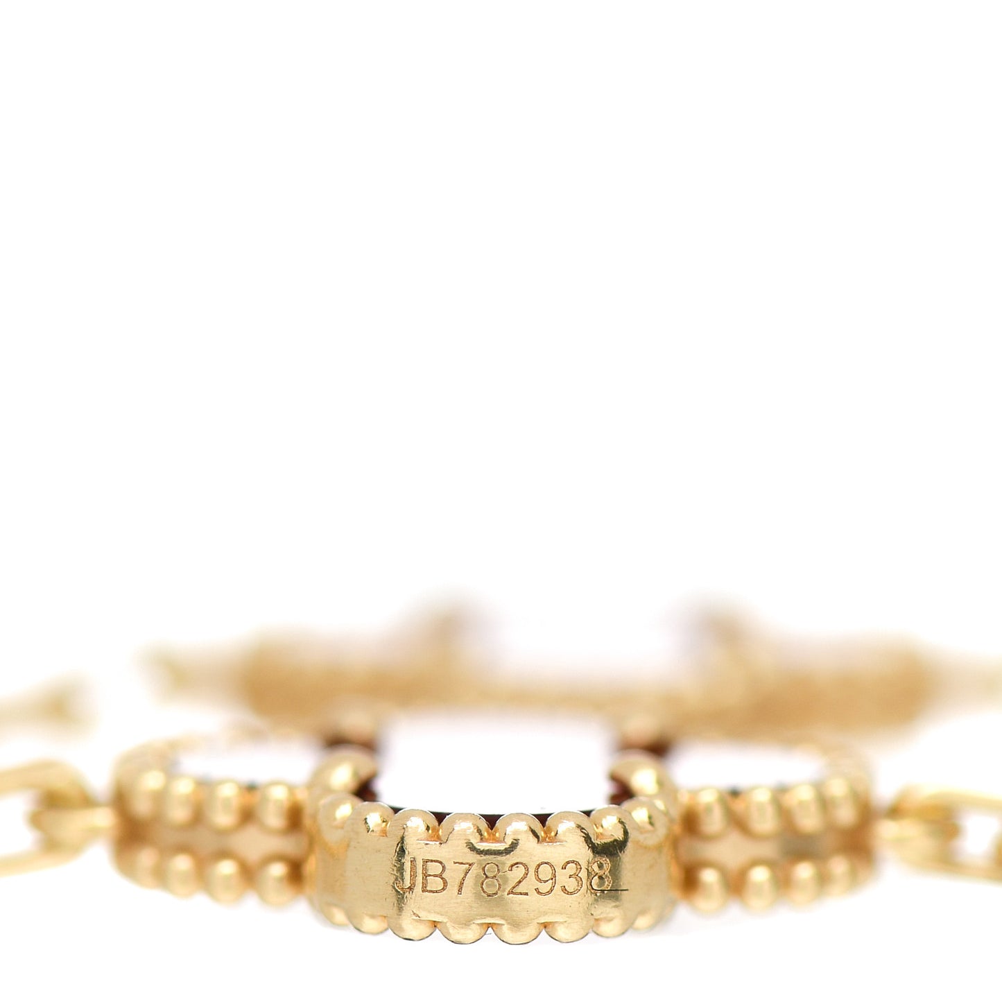 18K Yellow Gold Carnelian 5 Motifs Vintage Alhambra Bracelet