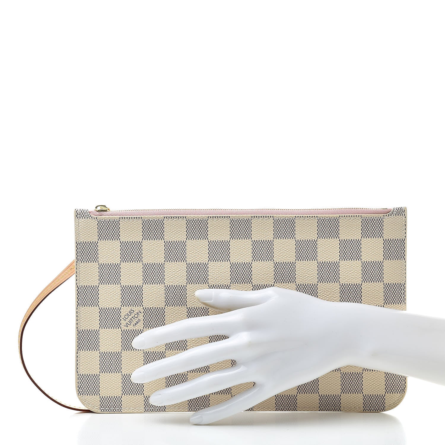 Louis Vuitton Damier Azur Neverfull MM GM Pochette Rose Ballerine 2 of 8