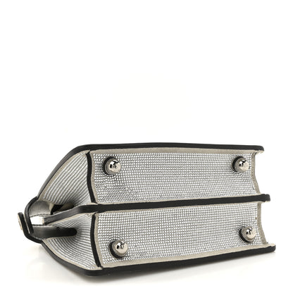 Fendi Crystal Vitello Laminato FF Petite Peekaboo I SEE U Satchel Crystal Argento 4 of 12