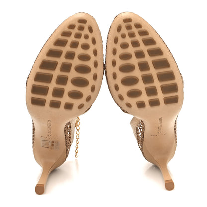 Bottega Veneta Mesh Nappa Chunky Chain Sandals 37 Beige Pony 5 of 7