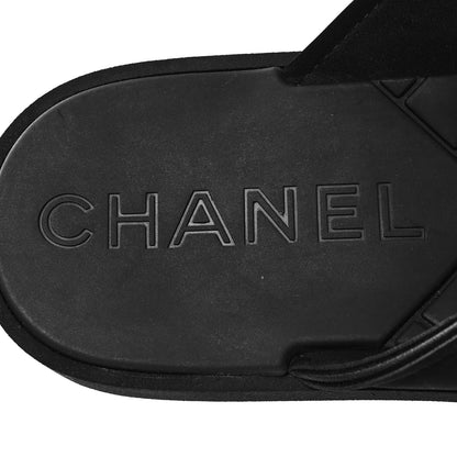 Chanel Fabric CC Thong Sandals 39 Black 8 of 8
