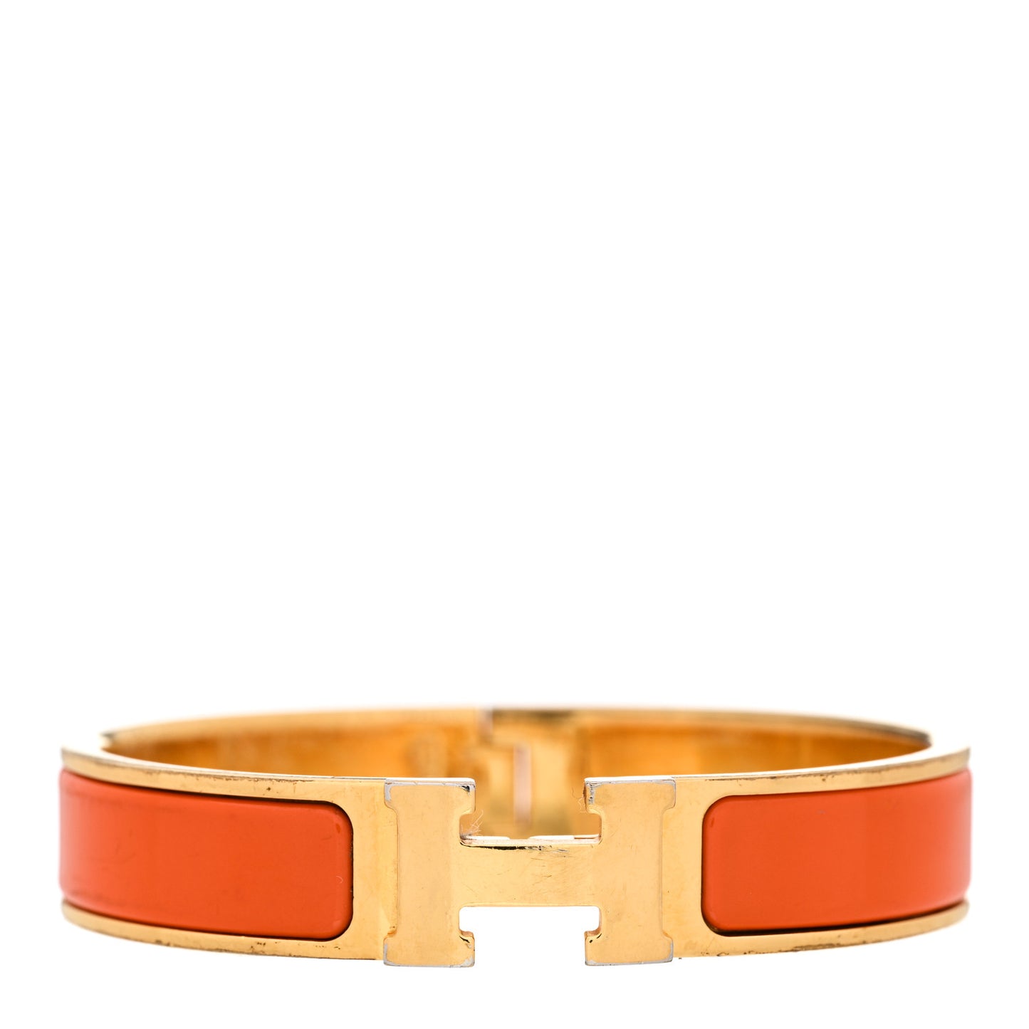 Enamel Narrow Clic Clac H Bracelet PM Orange