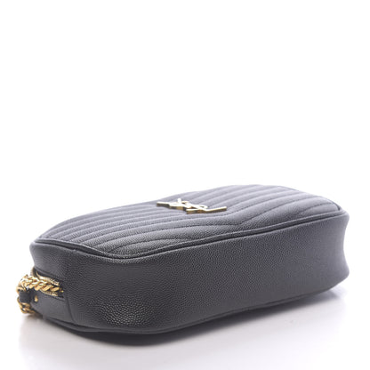 Saint Laurent Grain De Poudre Matelasse Monogram Mini Lou Camera Bag Black 4 of 11