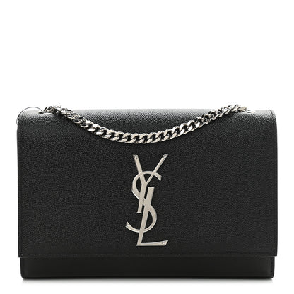 Saint Laurent Grain De Poudre Small Monogram Kate Satchel Black 1 of 10
