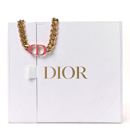 Christian Dior Metal CD Choker Necklace Gold Pink 8 of 8