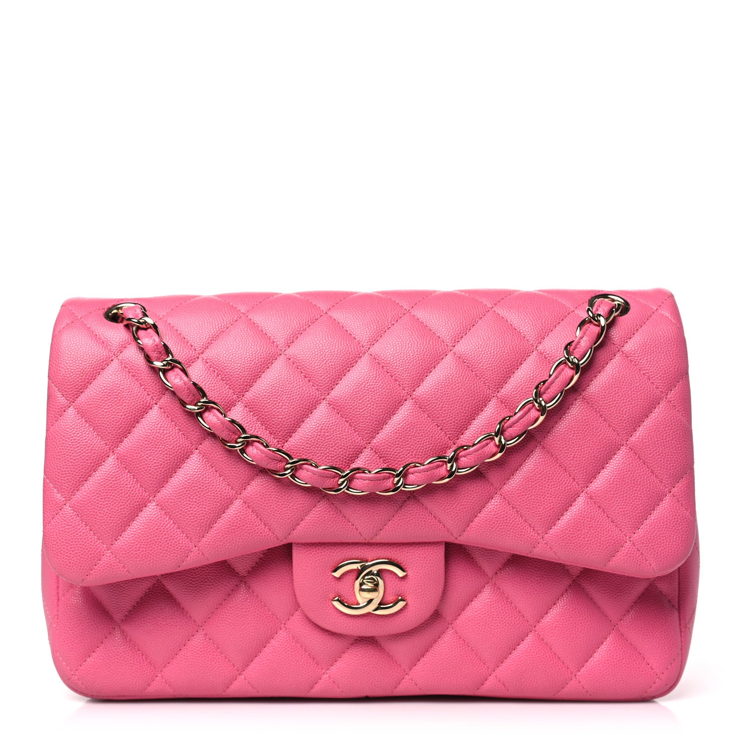 Chanel Caviar Quilted Jumbo Double Flap Pink 1 of 13