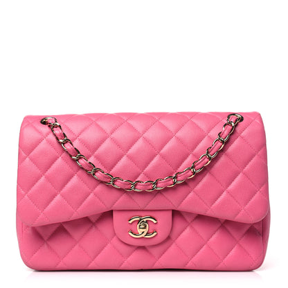 Chanel Caviar Quilted Jumbo Double Flap Pink 1 of 13