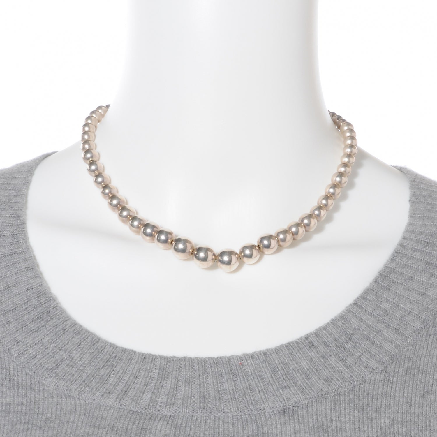 Tiffany Sterling Silver HardWear Graduated Ball Necklace 2 of 5