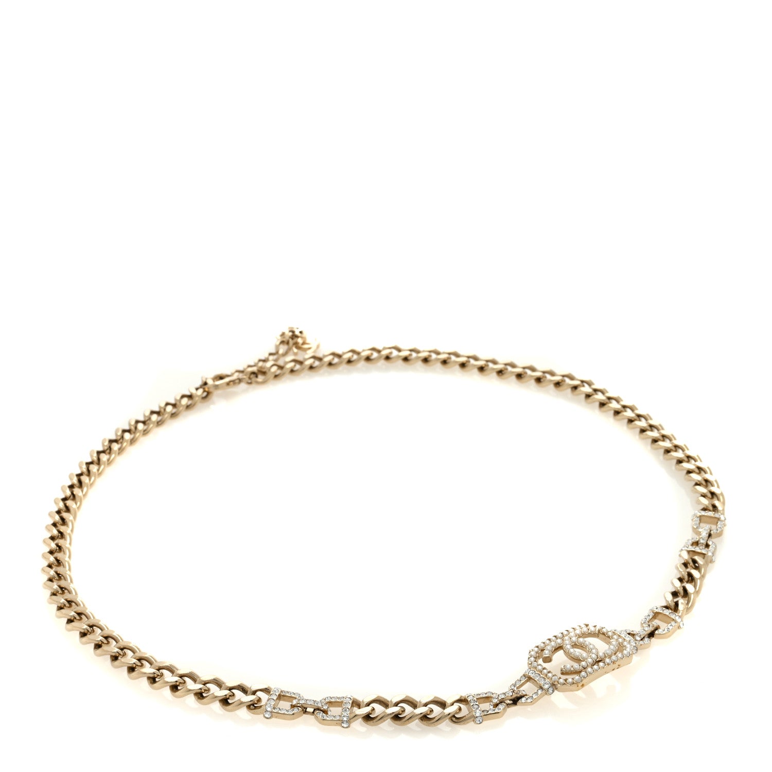 Chanel Metal Crystal CC Vendome Chain Belt 80 Gold 1 of 3