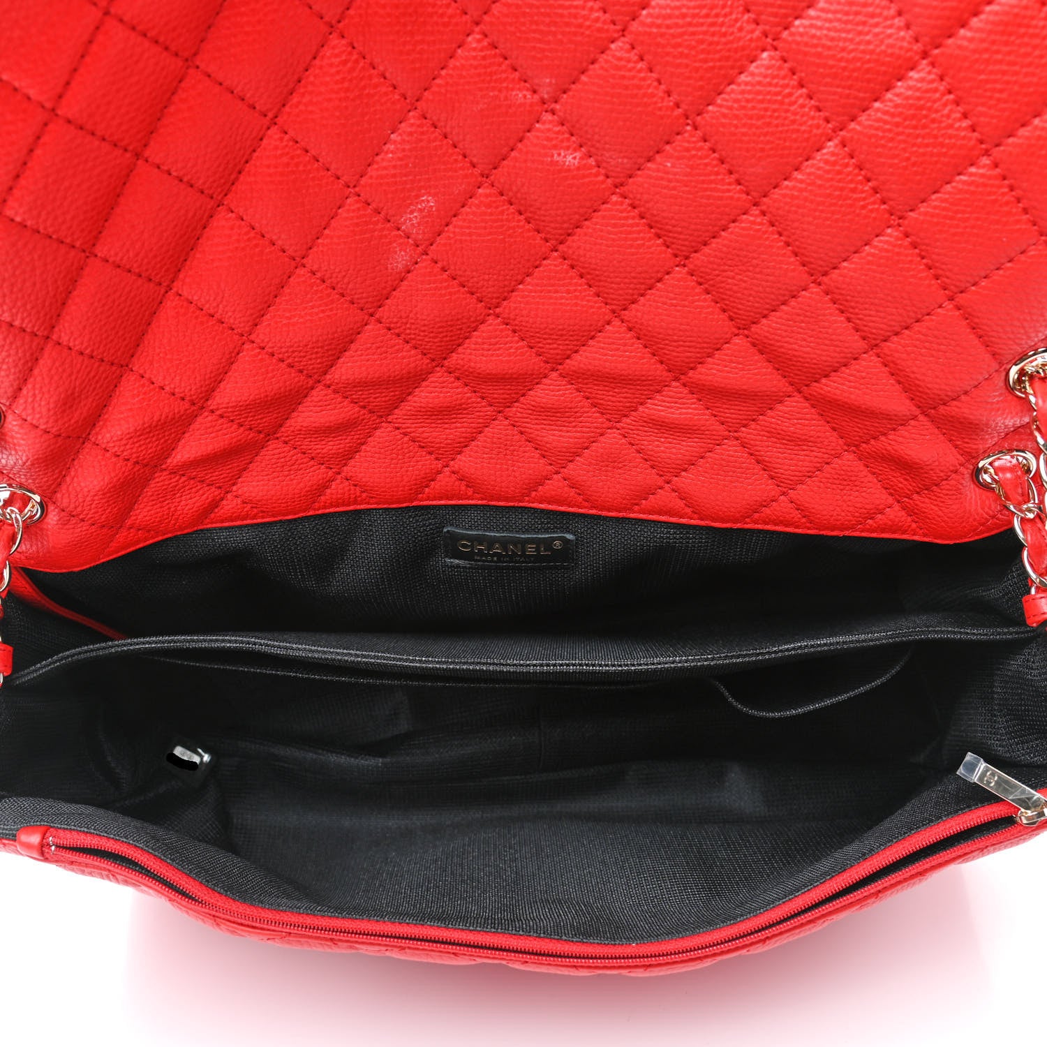 Chanel Calfskin Quilted XXL Travel Flap Bag Red 4 of 5
