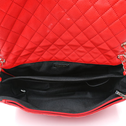 Chanel Calfskin Quilted XXL Travel Flap Bag Red 4 of 5