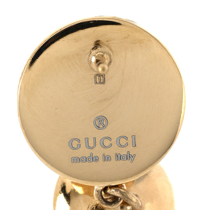 Gucci Metal Enamel Pearl GG Interlocking Earring Black White 4 of 5