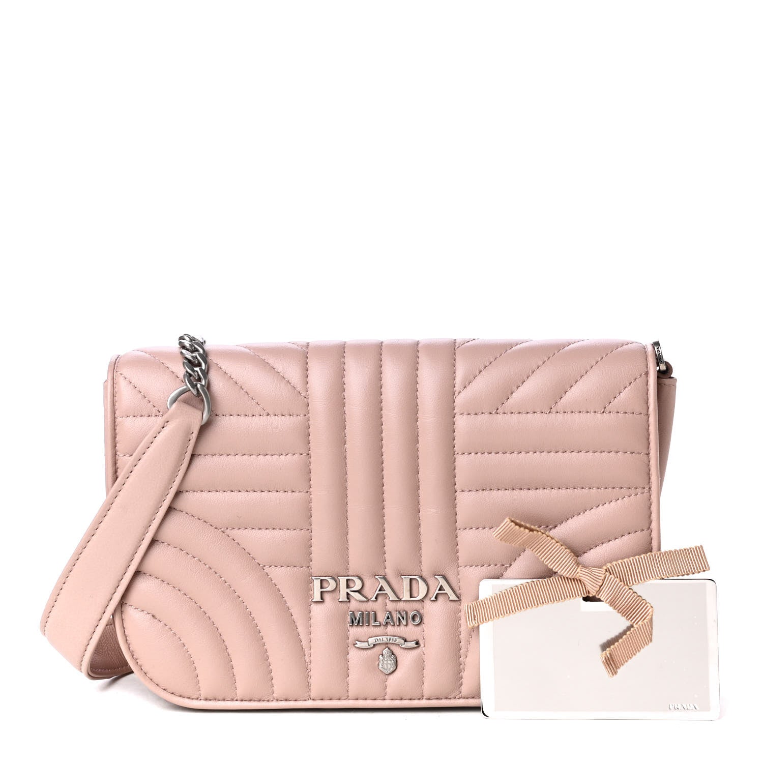Prada Nappa Impunture Small Diagramme Crossbody Bag Cipria 1 of 6