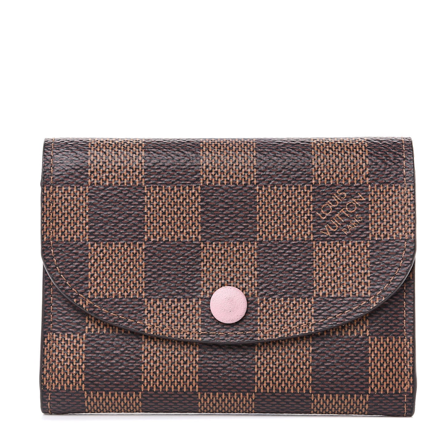 Damier Ebene Rosalie Coin Purse Rose Ballerine