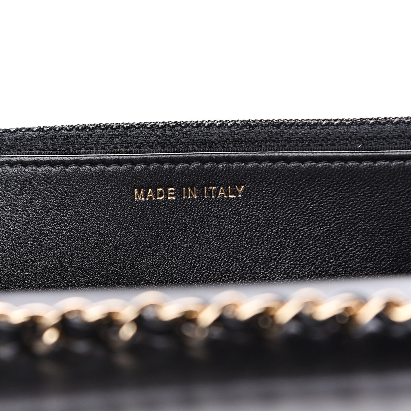 Lambskin Quilted Trendy CC Wallet On Chain WOC Black