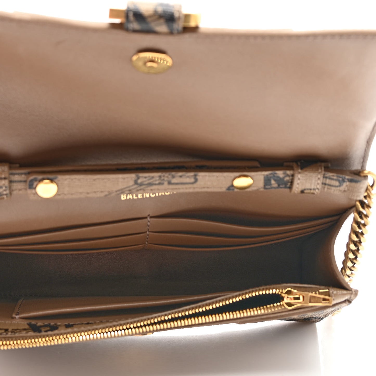 Coated Canvas BB Monogram Allover Logo Hourglass Chain Bag Beige Brown Black