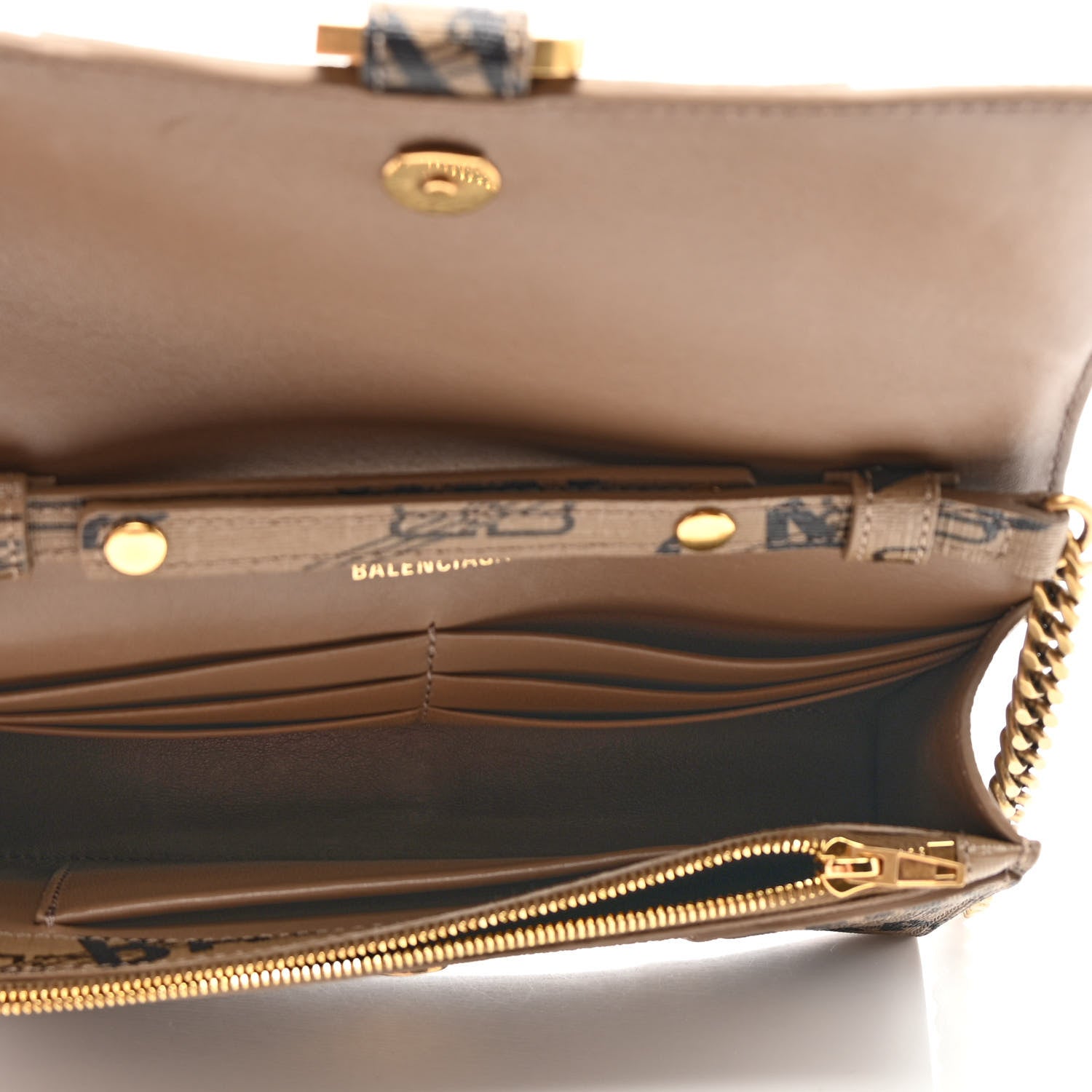 Balenciaga Coated Canvas BB Monogram Allover Logo Hourglass Chain Bag Beige Brown Black 5 of 9