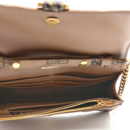 Balenciaga Coated Canvas BB Monogram Allover Logo Hourglass Chain Bag Beige Brown Black 5 of 9