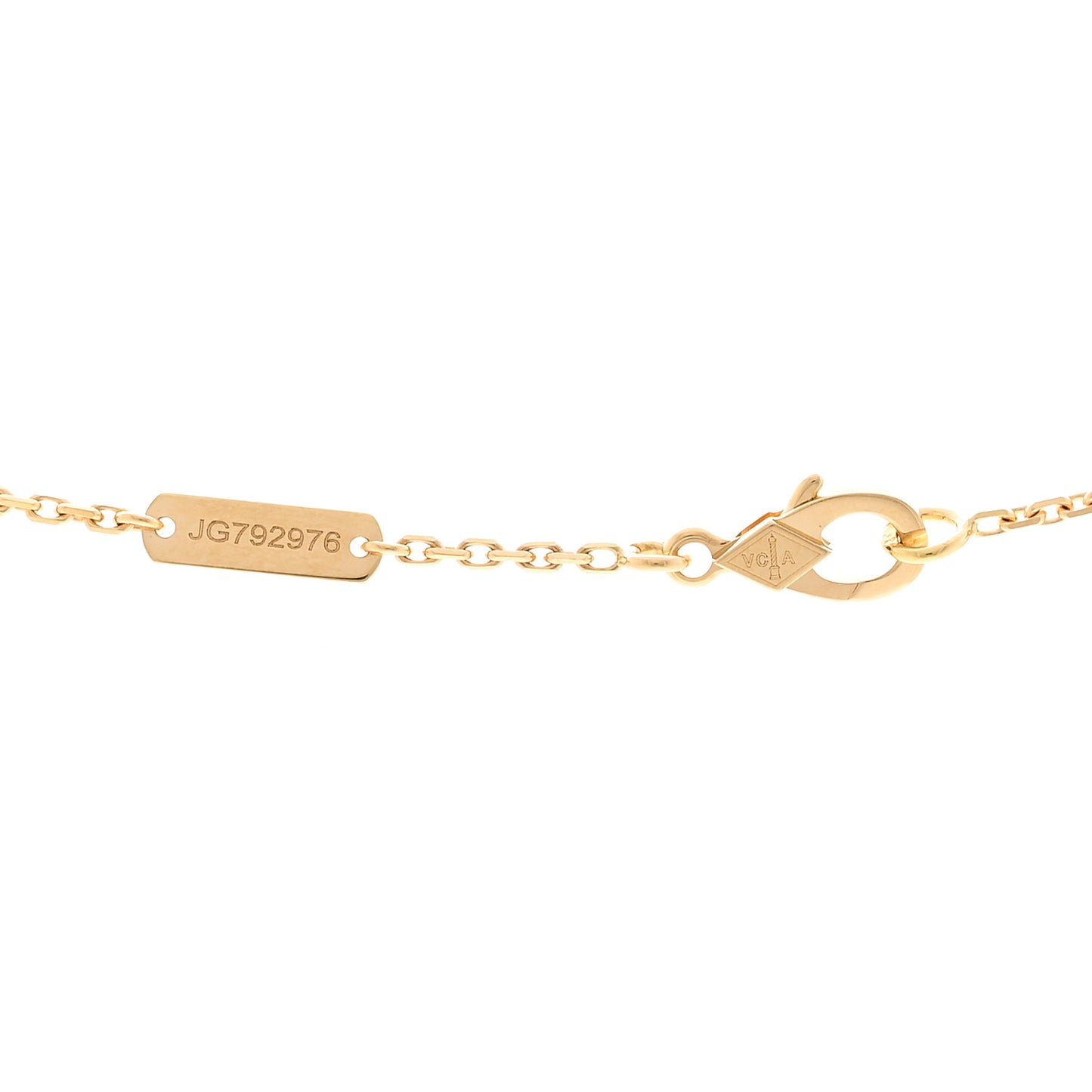 18K Yellow Gold Mother of Pearl Vintage Alhambra Pendant Necklace