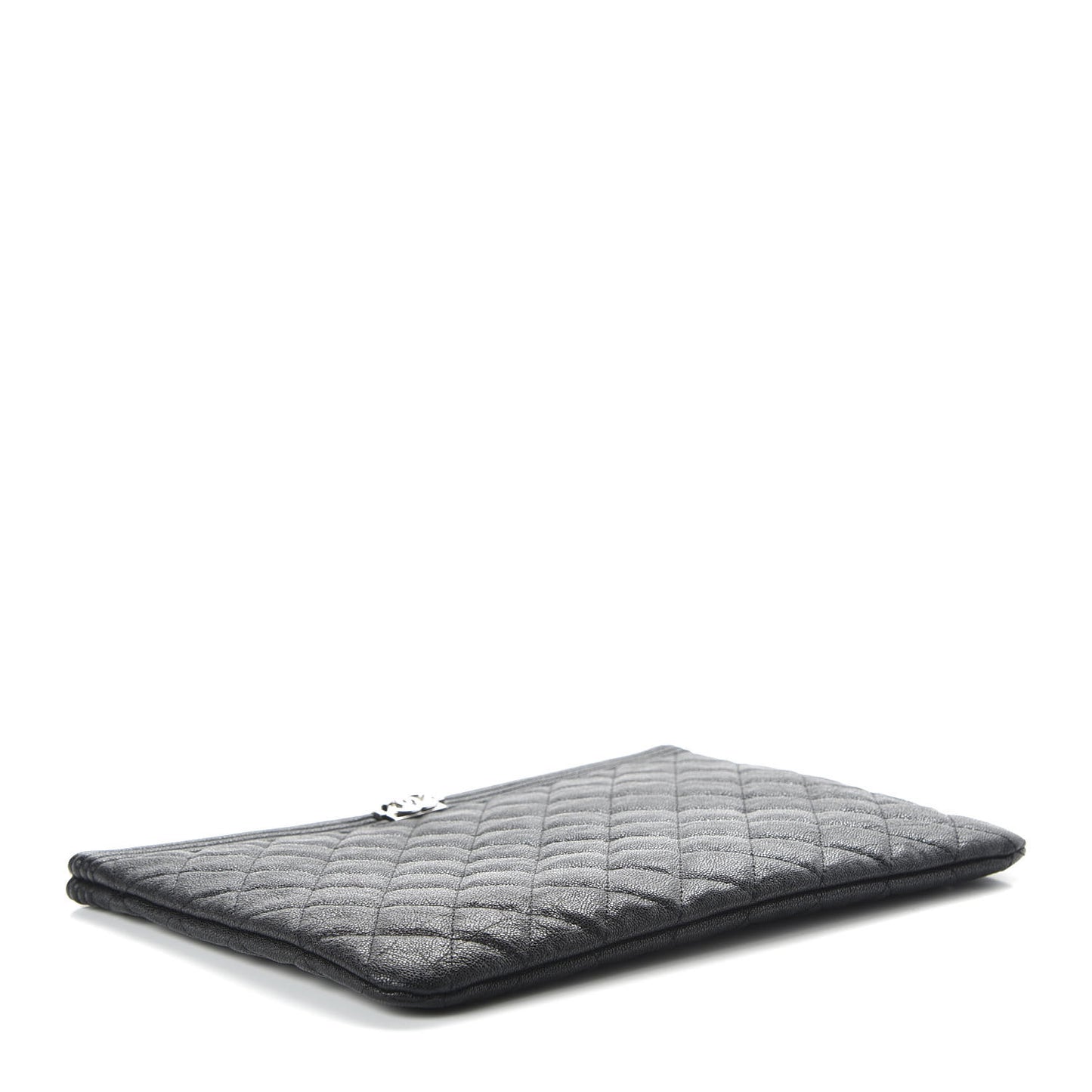 Caviar Quilted Medium Boy Cosmetic Case Black