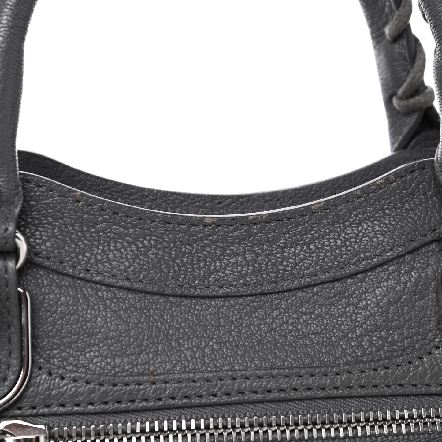 Chevre Silver Metallic Edge Hardware Mini City Gris Acier