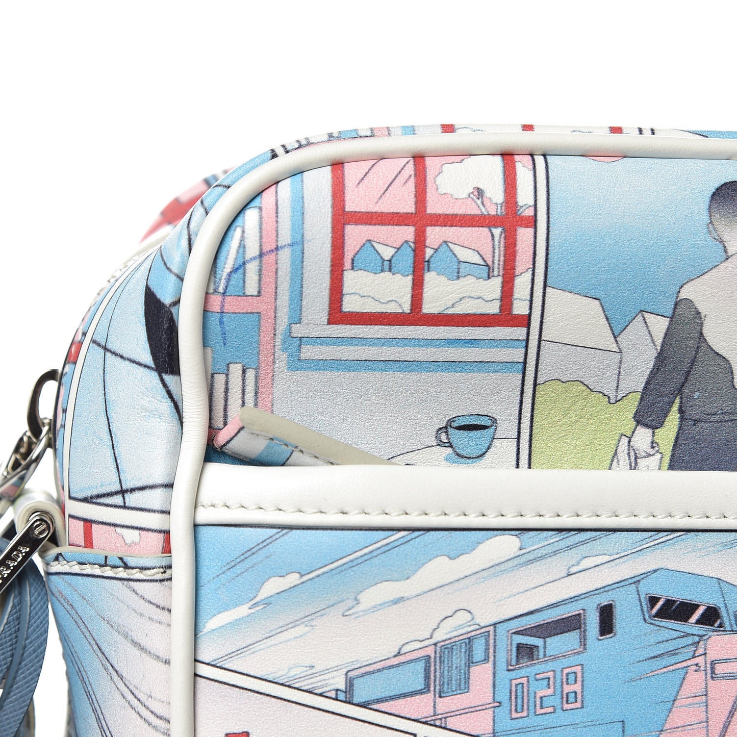 X JAMES JEAN Vitello Comics Flat Messenger Bag Azzurro
