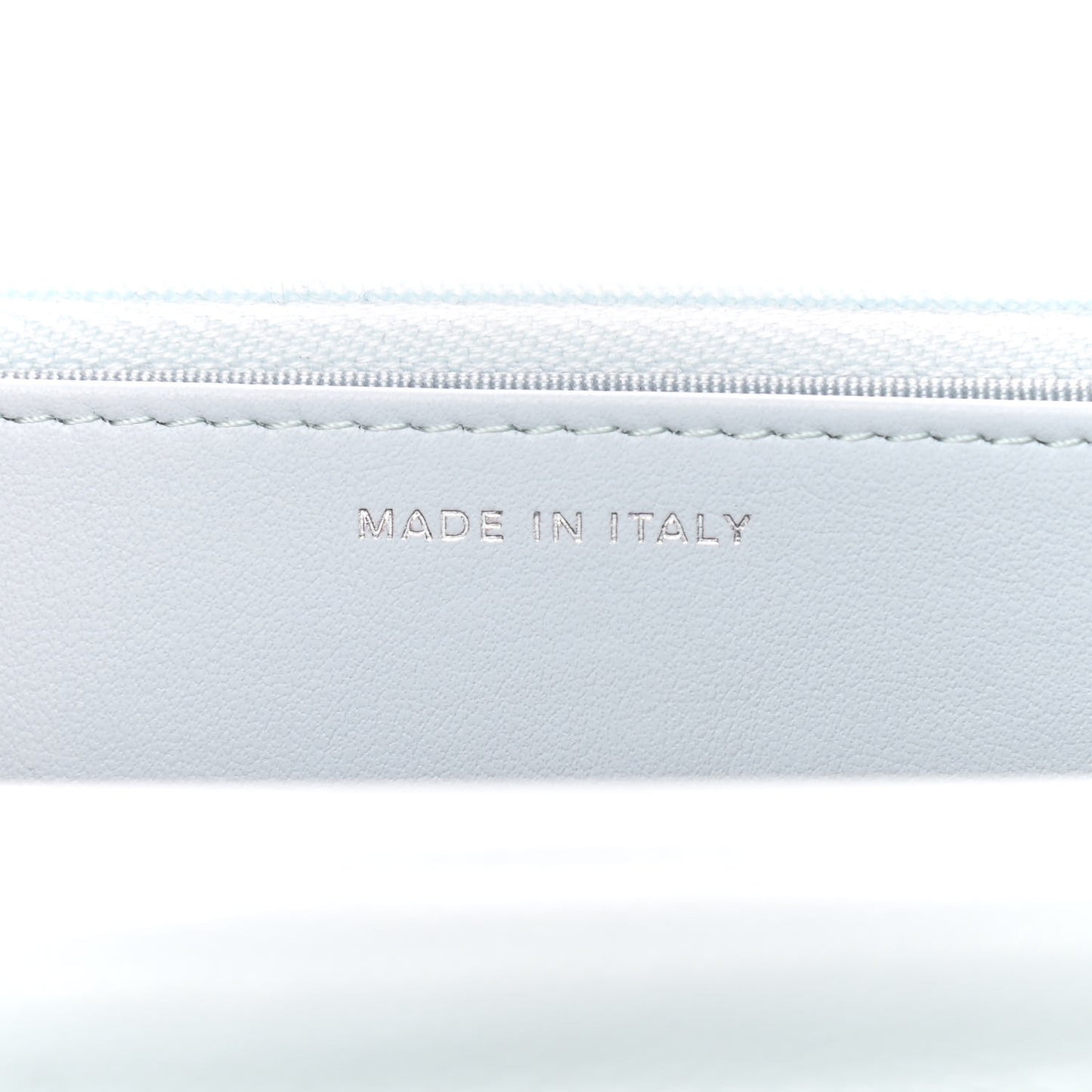 Caviar Quilted Wallet On Chain WOC Light Blue