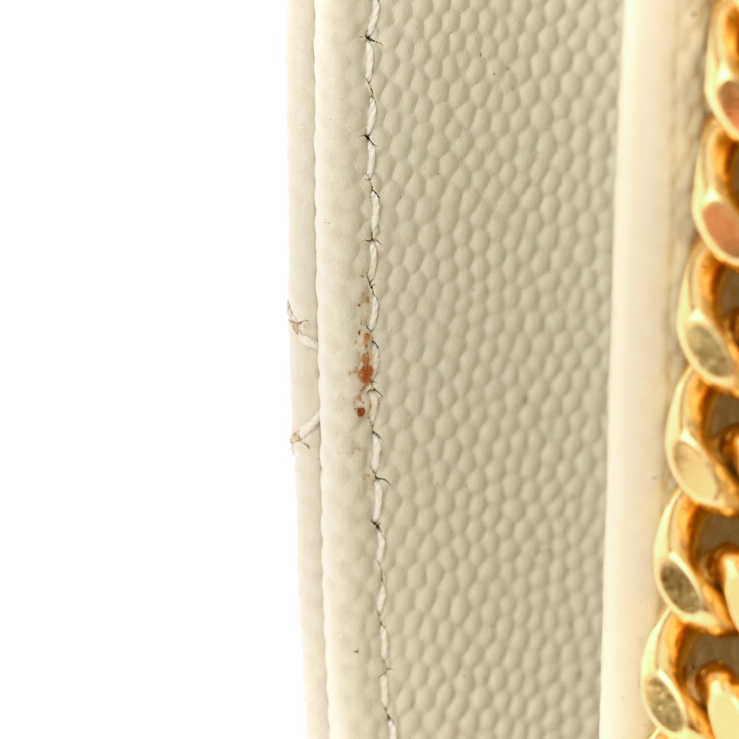 Grain De Poudre Mixed Matelasse Triquilt Monogram Chain Wallet Blanc Vintage